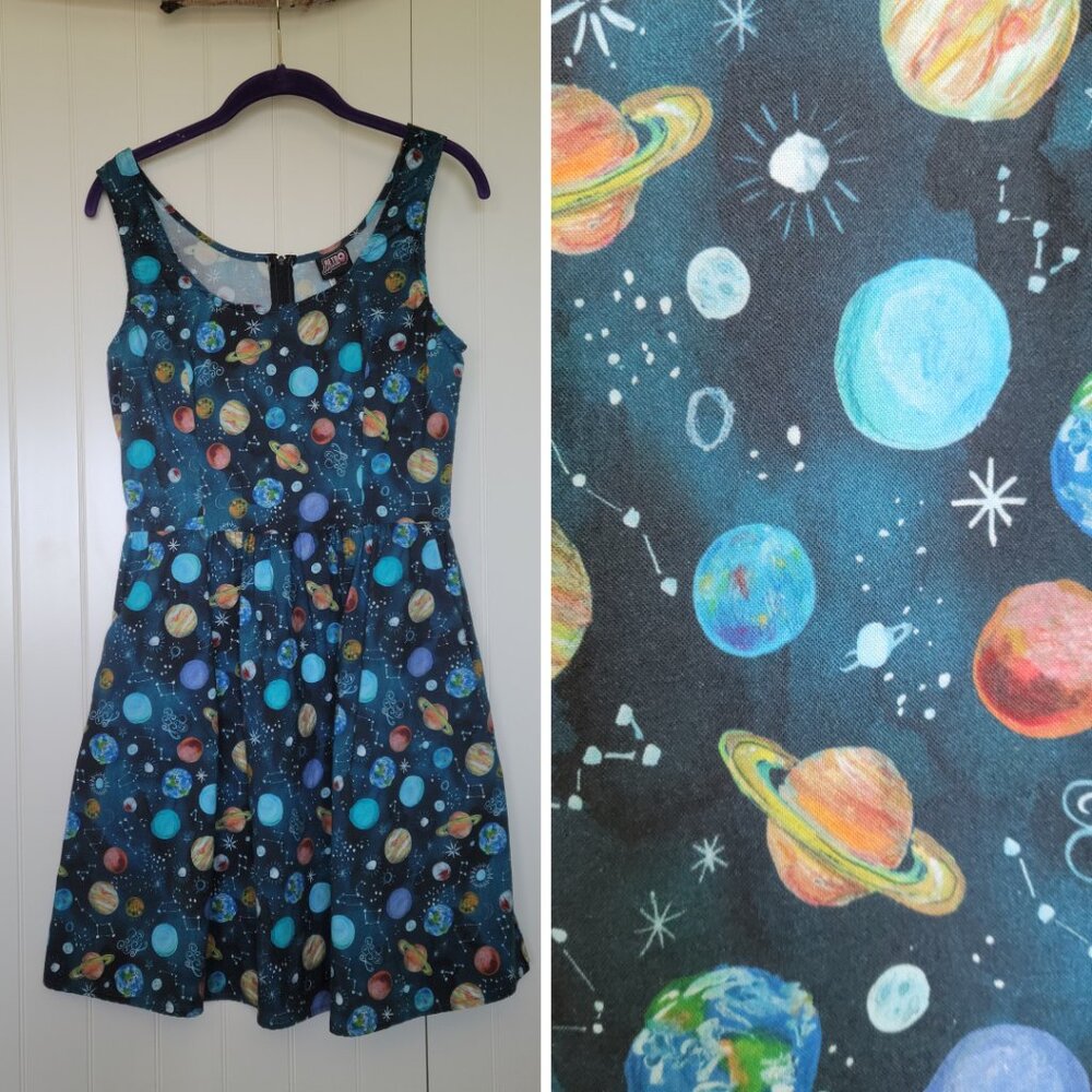Retrolicious Space Galaxy Vintage Pinup Skater Rockabilly 50's Mod dress Sz L